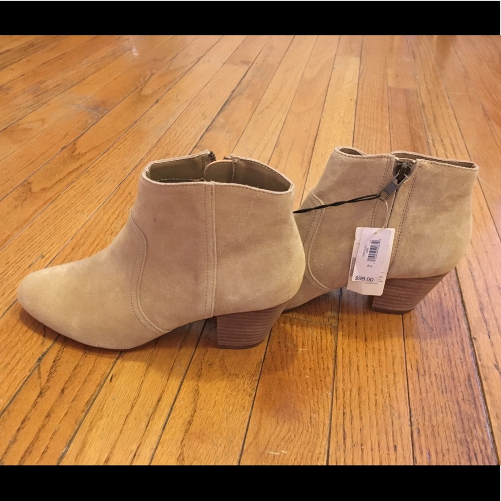 Tan/Light Brown Suede Gap Booties